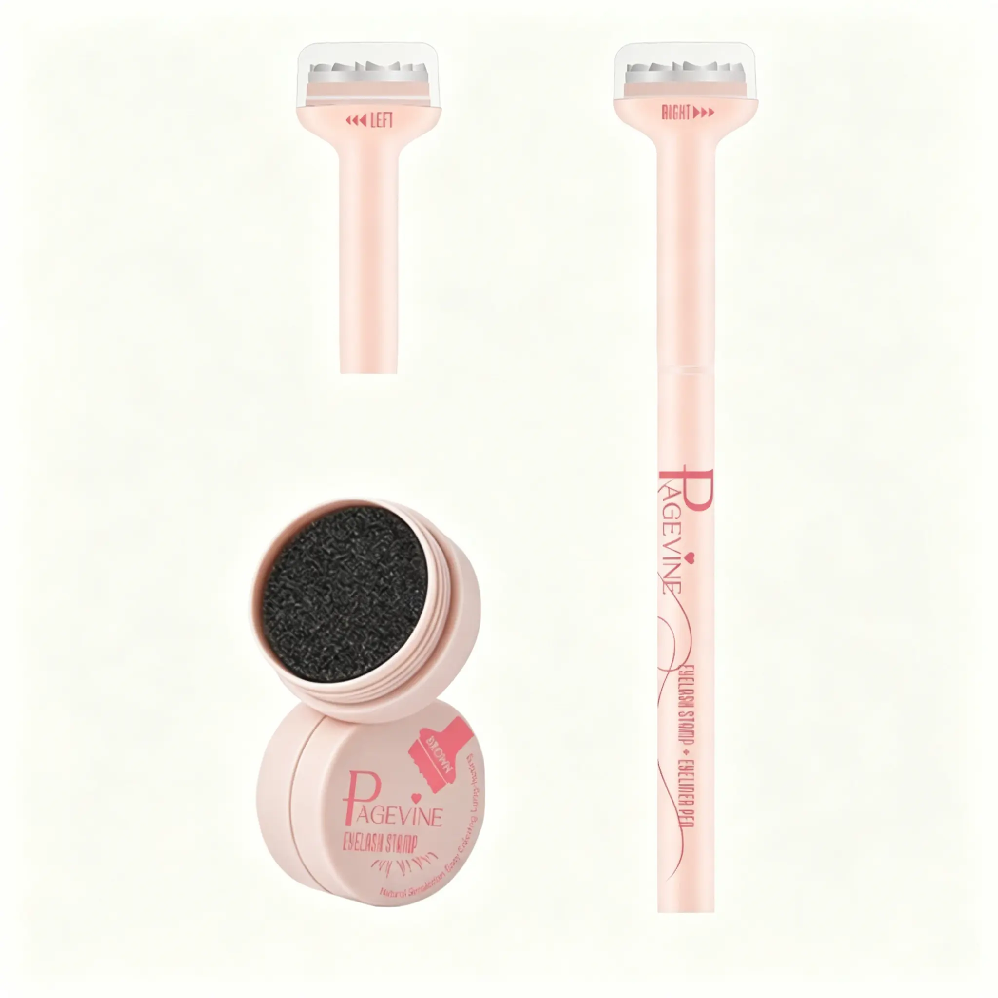3-in-1 Eyelash Stamp & Eyeliner Pen, Lower Lash Stamp with Ultra Fine Tip, Waterproof Quick-Drying Eye Makeup Cosmetic