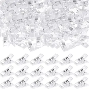 200 count Multipurpose Sewing Clips Quilting Supplies,Plastic Fabric Clips for Sewing,Quilting for Binding Accessories and Crafting Tools (Clear)