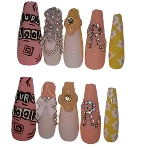 Burn Book Mean Girls Inspired Press On Nails with Various Designs and Textured Finish