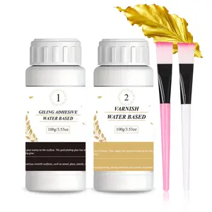 DIY Gold Leaf Adhesive Kit, Water-Based Craft Glue Set with Brush, Ideal for Art Creation and Home Decoration, Diamond Painting Cross Stitch Tools
