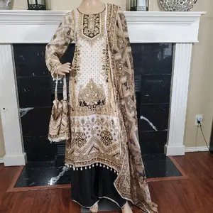 Crepe Silk Indian Party Wear Dress for Women - Womenswear