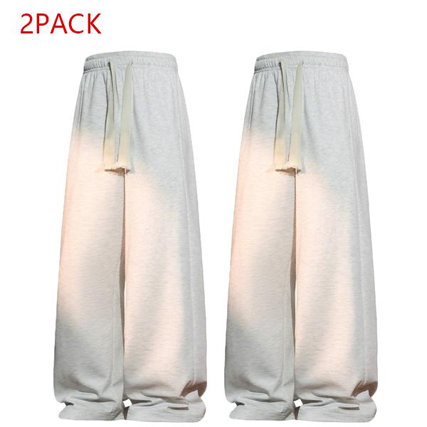 2PACK Men's Oversized Wide Leg Sweatpants  Trendy Drawstring Streetwear Pants, Comfy Lounge & Gym Track Pants
