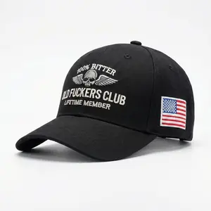 New 100% Bitter Old F*kers Club Vintage Cap Embroidery Adjustable Wash Lifetime Member Hat Unisex Casual Trendy Outdoor Cap Style