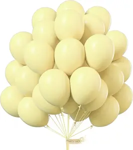 PartyWoo Pastel Yellow Balloons 50 pcs 12 Inch Light Pale Yellow Balloons for Graduation Baby Shower Gender Reveal Easter Little Cutie Birthday Party Decorations Yellow-Q07