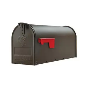 Gibraltar Mailboxes 5268875 Elite Classic Galvanized Steel Post Mount Mailbox, Venetian Bronze