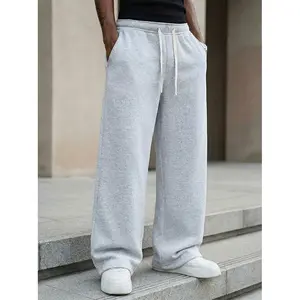 2-pack men’s new wide-leg curved-cut sweatpants for spring/autumn; casual long men’s pants for autumn/winter with a loose fit and versatile athletic knit cotton sweatpants, suitable for outdoor travel, home office, and various sports and leisure activitie