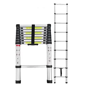 Telescoping Ladder 8.5ft Aluminum Folding Ladder 330lbs Max Load Capacity, 8 Steps, Lightweight Portable Ladder for Home, Office, Adjustable Height, Space Saving, Multi-Purpose Ladder