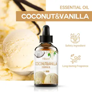 1pc 30ML Coconut & Vanilla Essential Oil, Scented Oil, Aromatherapy Oil, Diffuser Refill Liquid for Home, Living Room, Bedroom, Bathroom, Air Freshener, Stress Relief Gift