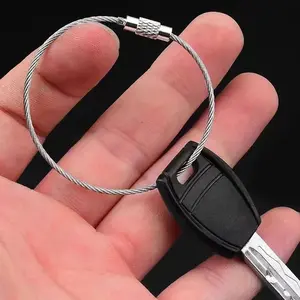 5 Piece Metal Keychain Set with Steel Wire Ring, Small Tool Rings, Screw Locks, DIY Tag Accessories, Durable Keychains for Everyday Use