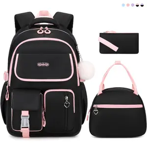 SIMILOVE Girls' 3PCS Backpack Set - School Backpack, Lunch Bag, Pencil Pouch for Teen Girls & Kids (Elementary to College) | Party Gift Bag for Festive & Party Activities