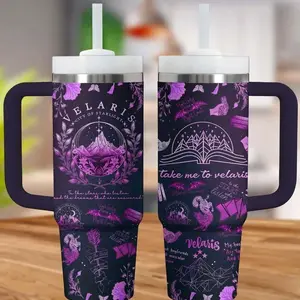 Velaris City Of Starlight Tumbler, Night Court Tumbler With Straw, Court of Thorn and Roses Court, Sarah J Maas Apparel, Book Lover Gif