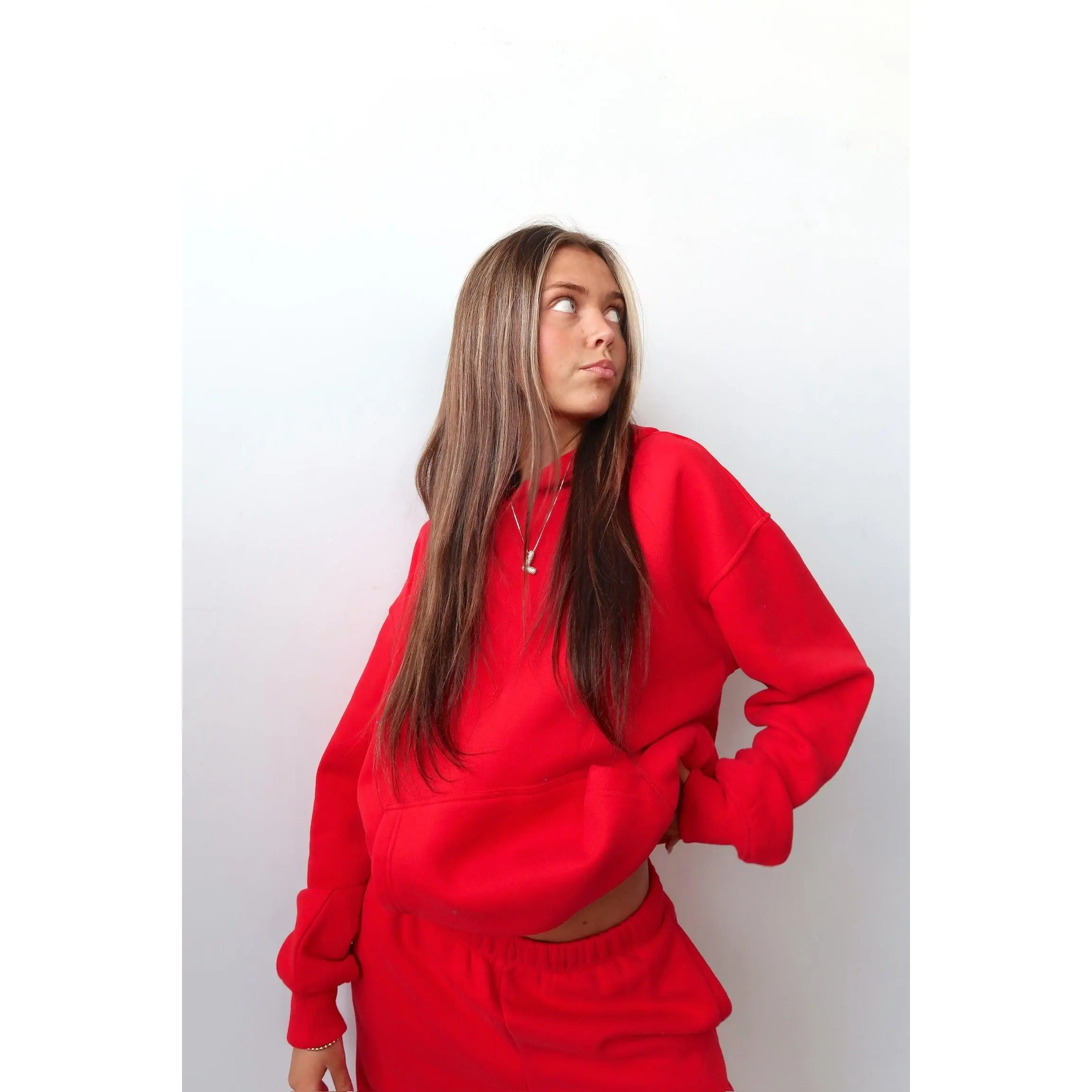 Red Staple Oversized Hoodie