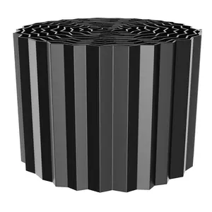 4 Roll Corrugated Black Metal Garden Edging, 8" x 20' Corrugated Metal Fence – Galvanized Steel Landscape Perimeter – Flexible, Rustproof, Weatherproof Barrier for Lawns, Flower Beds, Trees, and Raised Beds
