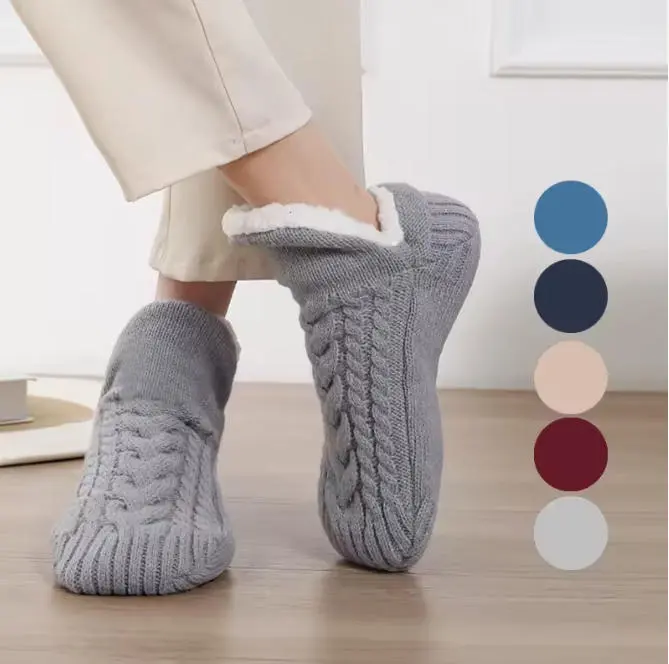 Thickened Thermal Women Mens Slipper Socks New Winter Warm Short Cotton Home Sleeping Soft Non Slip Grip Fuzzy Floor Sock Fluffy