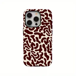 [Must-Have] Brown Pattern, Simple Design, Dual-Layer Protection Phone Case For IPhone 17 16ProMax 15P 14 13 11 12 XS 8PLUS 7 Glossy 2In1 Case