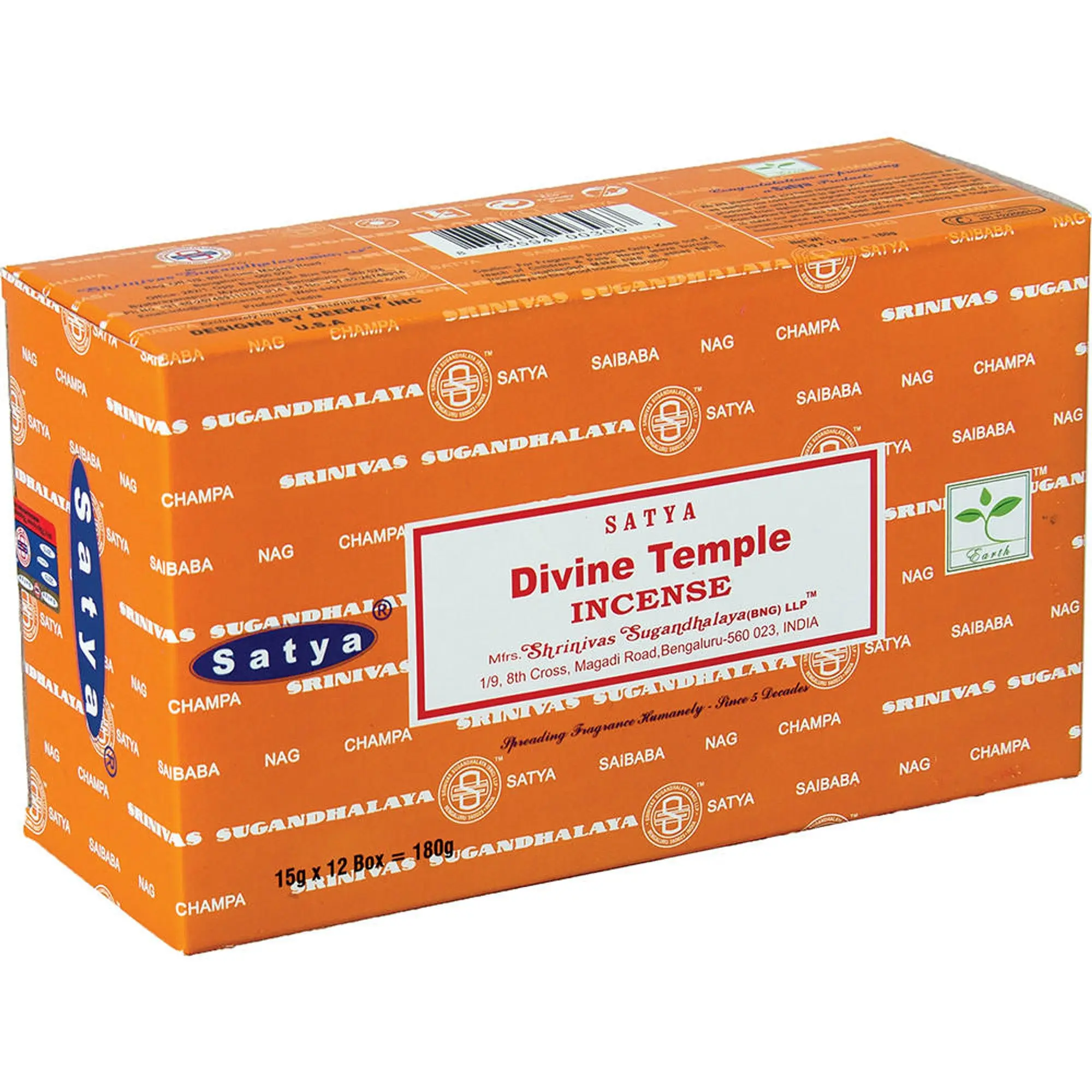 Satya Divine Temple Incense Sticks 15 g, 12-Box Case