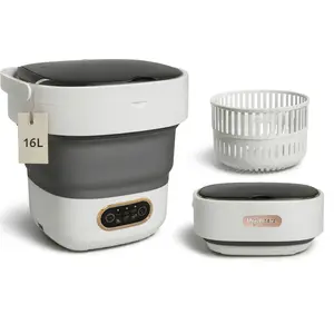 Portable Foldable Washing Machine 16.1L / 4 Gal, Foldable Washing Machine, Easy To Use, Quiet and User Friendly, Great for Dorms Small Apartments and Travelling, 3 Modes