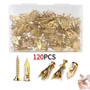 120 pcs Drywall Self-Drilling Anchors with Screw Kit 60 pcs Sheetrock Anchors 0.47 x 1.57 inches & 60 M4 x 35 mm Zinc Screws for Easy Wall Installation Carbon Steel Yellow Zinc Plated tiktokshopspringglowup