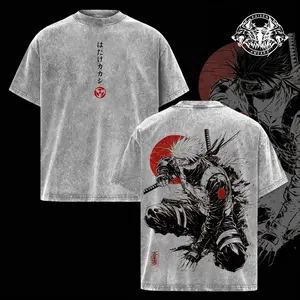 Kakashi Hatake T-Shirt Washed Vintage, Naruto Anime Oversize Streetwear Tee, Sharingan Ninja Graphic Shirt, Unisex Heavyweight Cotton Top, Gift for Anime & Manga Fans