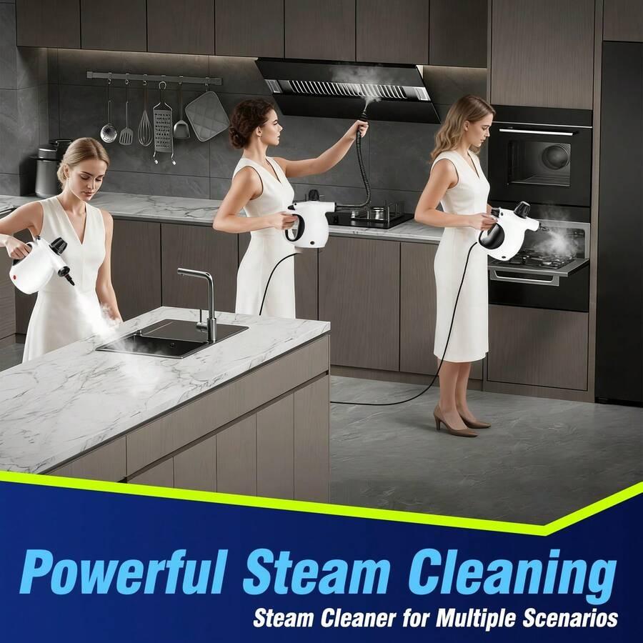 Steam Cleaner, Pressurized Steam Cleaner For Home&Car, Upgrade 450ML/15.22 Oz Tank, Lightweight Portable Steamer With 12Accessories For Cleaning Kitchen, Grout, Furniture, Couch, Car And Bathroom