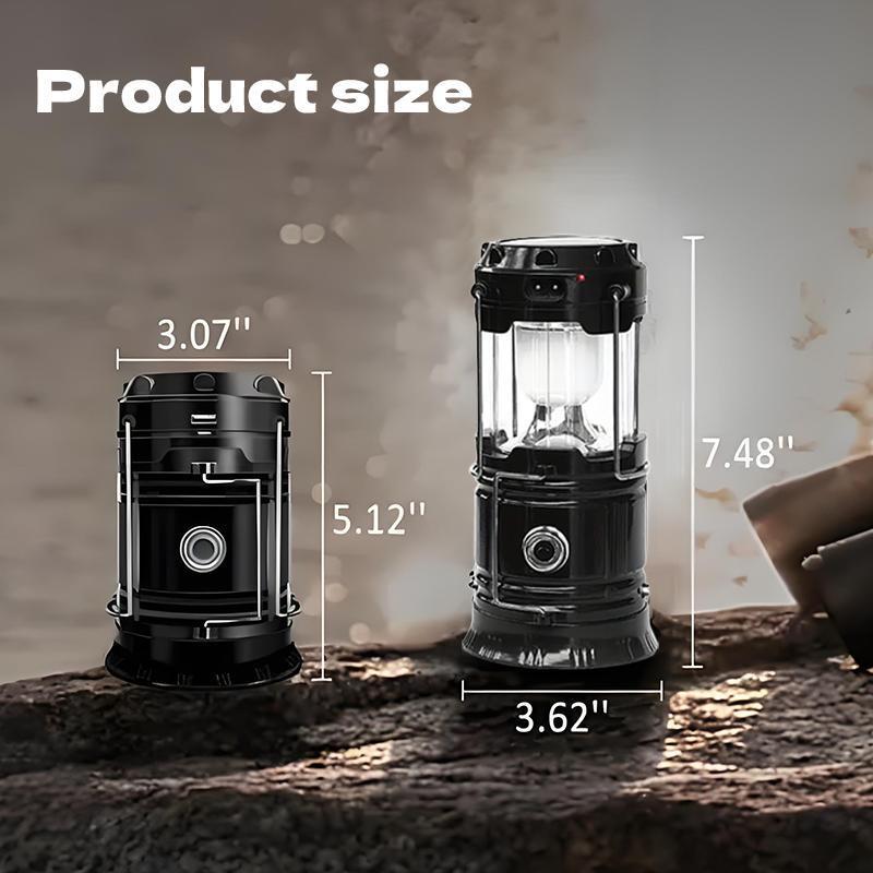 2026 New 8-Pack Collapsible Portable LED Camping Lantern, Lightweight Waterproof Solar USB Rechargeable Flashlight, Bright Camping Lights for Indoor/Outdoor Emergency, Hiking, Tent, Power Outage, Camping Gear，4-pack Solar Camping Lantern