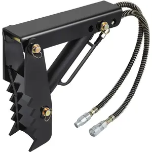 【fathersdaygift】VEVOR Hydraulic Backhoe Thumb, 18 inch 1/2" Thickness Heavy Duty Excavator Thumb, Black Steel Weld On Thumb Attachments with Hydraulic Cylinder, Mechanical Hydraulic Thumb for Backhoe/Excavator