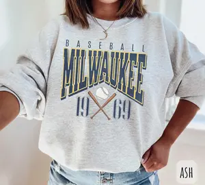 Vintage Milwaukee Baseball Sweatshirt, Brew Crew Baseball Shirt, Baseball Fan Gift