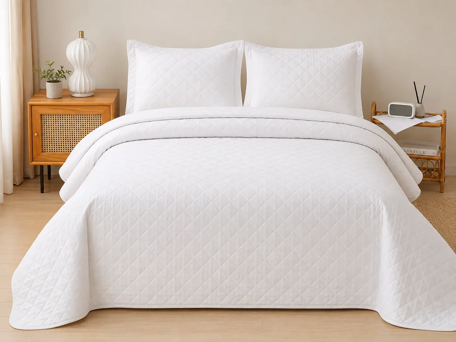 3pc Solid Bedspread