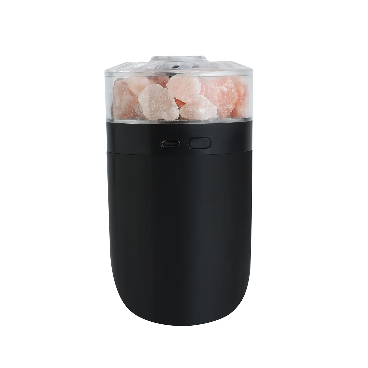 Natural Himalayan Salt Stone Air Purifier Humidifier - Cordless Rechargeable, 7-Color Ambient Lighting Car & Home Use, USB Power, Negative Ions, Automatic Ultrasound, Quiet Mode, Color Changing, Small Footprint Portable Sleep Aid