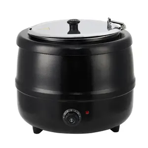 [FLASH SALE] Garvee 10.5QT/13.7QT Commercial Soup Kettle With Anti-Scald Handle & Stainless Steel Insert For Restaurants Catering Buffet Party, Portable, Hinged Lid, Stainless Steel