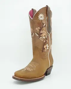 Quincy Women's Embroidered Crazy Honey Narrow Square Toe Boot