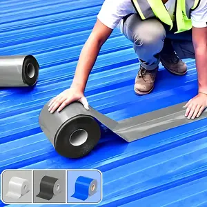 10cm x 10m Self-Adhesive Waterproof Tape, Peel and Stick Protective Film Can Be Used After Removal, Cuttable, for Outdoor Roofs and Containers, Rustproof, Corrosion Resistant, Leak Proof & Aging, Industrial Adhesive Tape