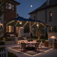 Blue | RGB Lighted Umbrella with Base