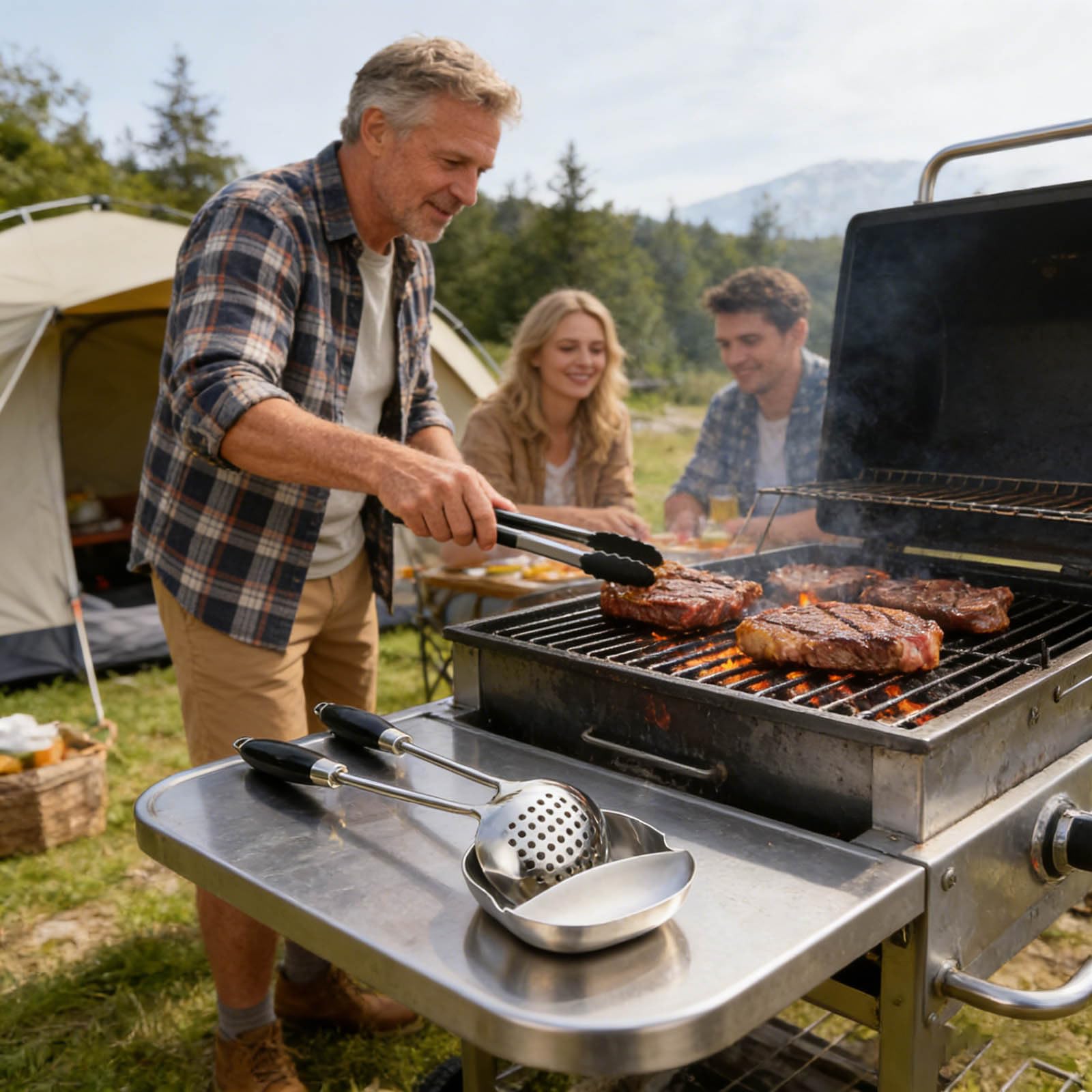 3 PCS Stainless Steel Spoon Rest, Ladle Holder, Stable Multipurpose Utensil Rest Spoon Holder for Top Restaurant