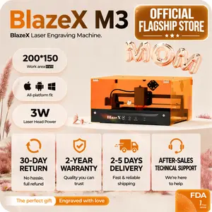 BlazeX Laser Engraver 3W Mini – High Precision DIY Cutter & Engraver for Crafts & Small Business | Plug & Play | Ultra Precise DIY Engraving Machine for Wood, Leather & Metal | Compact, Beginner Friendly