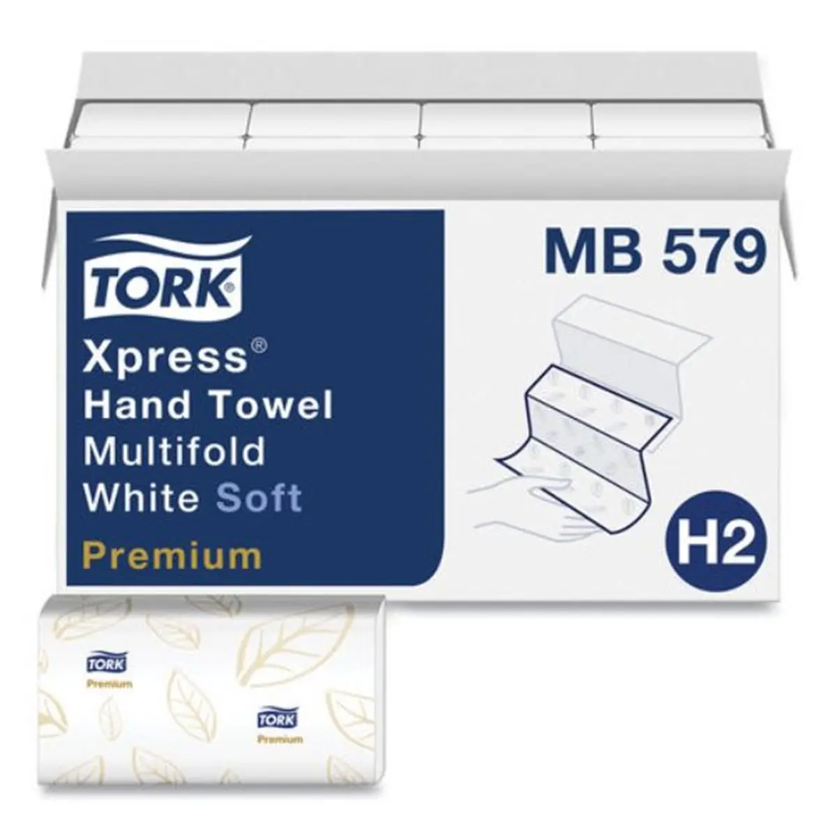 212 MAIN Tork TRKMB579 Premium Soft Xpress 3-Panel Multifold Hand Towel - White, 9.13x9.5 in, Facial Emboss, High-Absorb Premium Towel Set