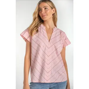 SHORT SLEEVE POPOVER BLOUSE