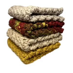 Handmade 100% Cotton Yarn Dishcloths Cleaning Cloths Reusable Washcloths Nature Friendly