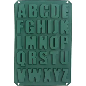 Letter Cake Mold , Non-Stick Alphabet  Mold Soft And Easy To Release, Decorating Cake Baking Utensils Good Toughness Diy Ice Tray Kitchen Cake Pans (Green)
