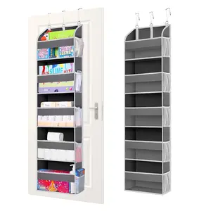 Over Door Storage Organizer, 10 Compartments with Clear Windows, 5-Tier Hanging Storage with Mesh Pockets