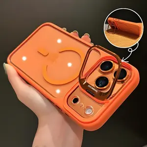 Personalized Metal Stand Lens Phone Case: With Stand Compatible Stand Shockproof Protective Case for iPhone 17 16 15 14 13 12 Pro Max Air Plus Anti-Scratch Deluxe Invisible Stand Magnetic Phone Case