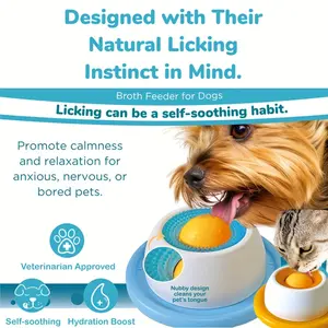 [1pc Interactive Licking Mat] Veterinarian Approved 1pc Interactive Cat Licking Mat | Natural Licking Instinct Design, Slow Feeder, Teeth Cleaning & Self-Soothing Toy for Cats and Dogs | Durable Plastic Toy, Calming Pet Accessory