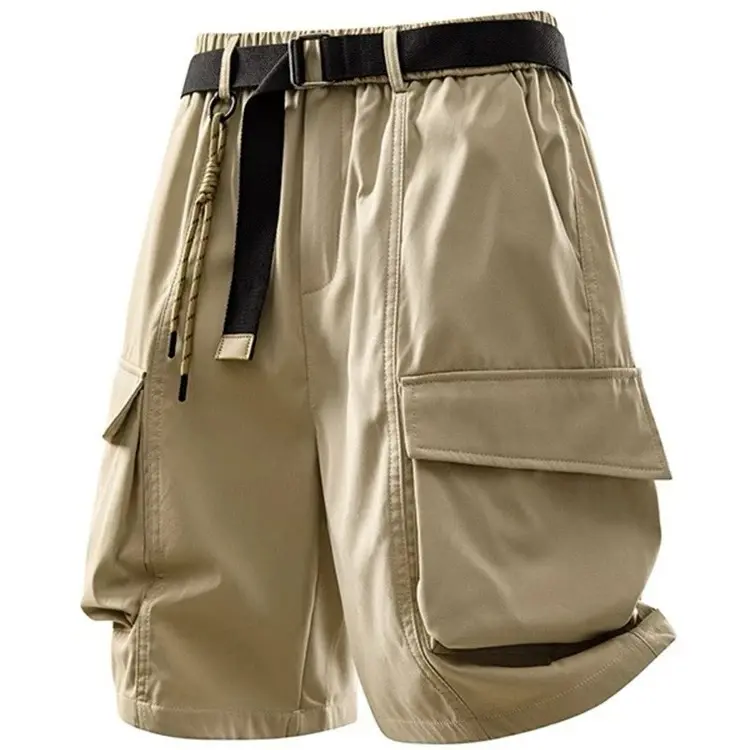 Men’s summer casual lightweight quick-dry cargo shorts featuring American retro street style, side large-capacity 3D pockets, and multiple storage pockets in basic cargo colors—versatile shorts for camping and outings. #SummerWins