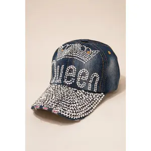 Queen Rhinestone Brim Cap