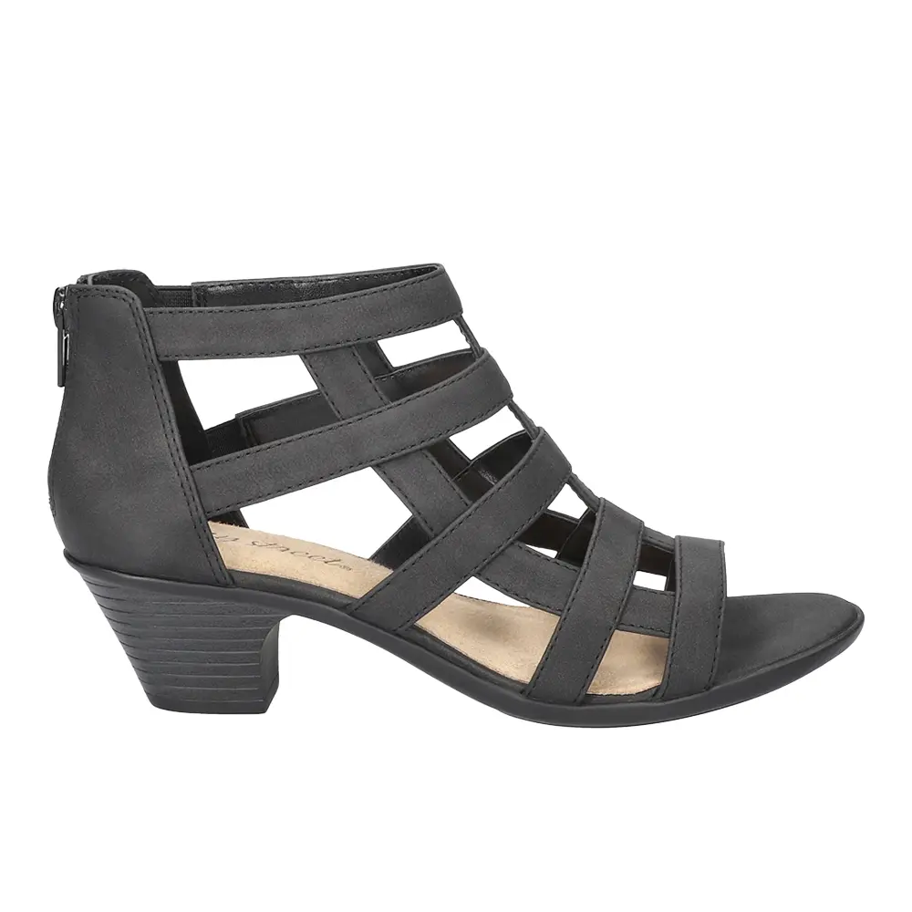 Easy Street Womens Marg Block Gladiator Casual Sandals Casual Mid Heel 2-3" - Black