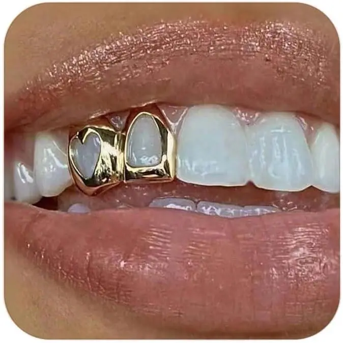 Longita Gold Grills for Your Teeth Grillz for Women Teeth Men Gold Tooth Cap Grillz for Women Golden Tooth Jewelry Mouth Grills Men Hip Hop Rapper Outfits Concert Custom Accessory Halloween Party