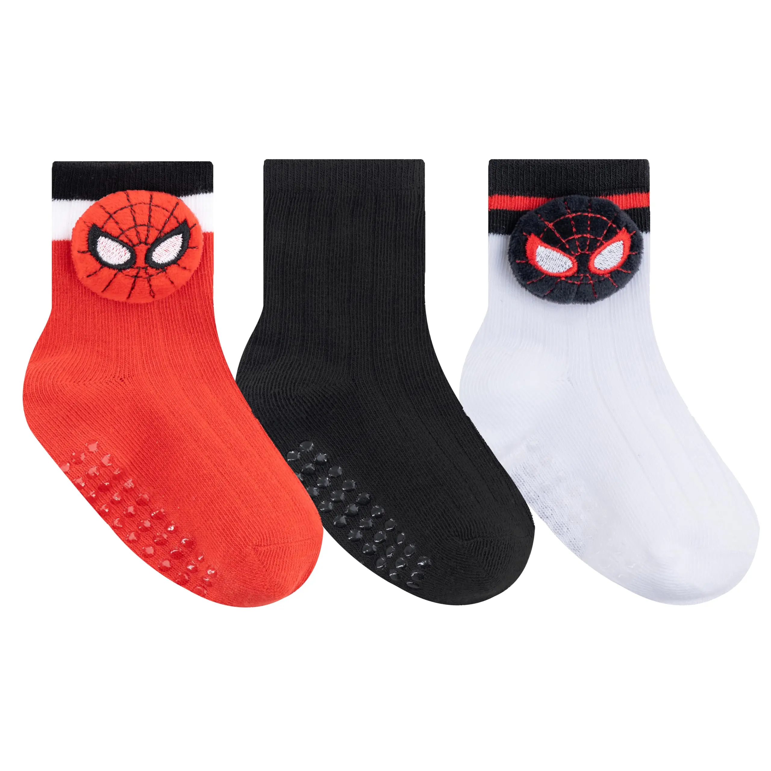 Marvel Spiderman Toddler Boys Socks 3-Pack with 3D Spiderman