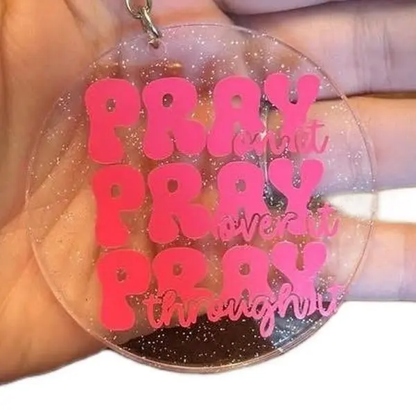 Inspirational Prayer Text Keychain, Portable Fashion Accessory for Daily Reflection, Compact