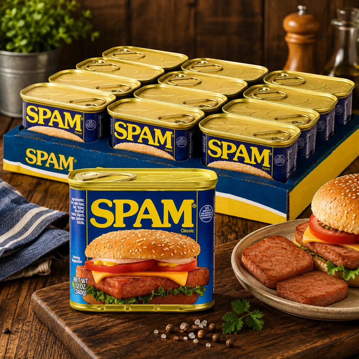 SPAM Classic Canned Meat, 12 oz Can (12 Pack)