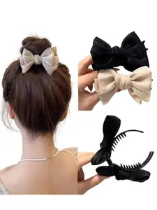 Elegant Bow Hair Clip for Women & Girls, Large Non-Slip Design Perfect for Bangs & Buns, Claw Clip Ponytail, Ideal Valentine's Gift